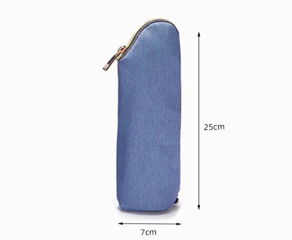 FAMICARE insulated milk bottle bag 7x25cm small polyester handbag in grey for baby feeding