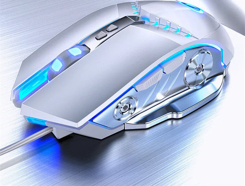 Silver Eagle G3Pro gaming mouse with USB cable and adjustable DPI controls