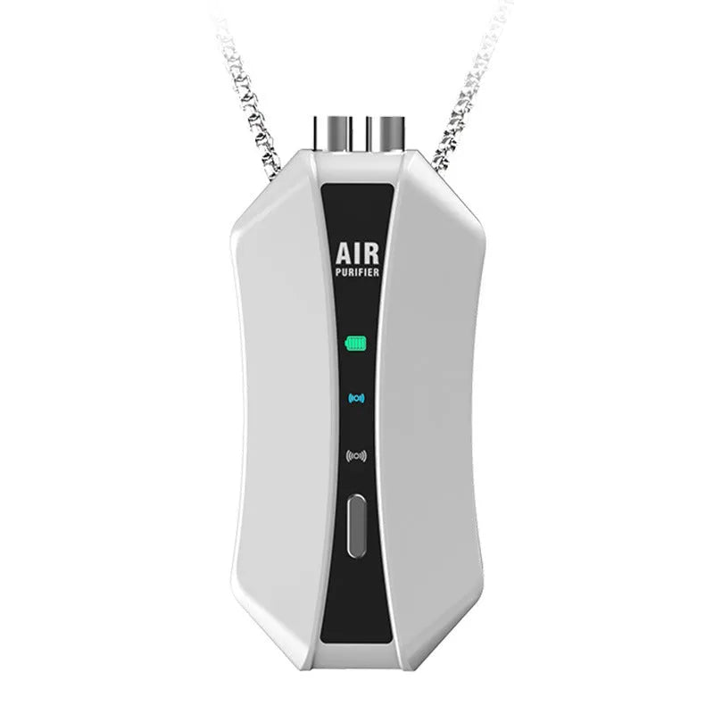 Negative ion air purifier necklace portable personal air cleaner in black or white