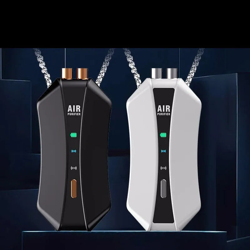 Negative ion air purifier necklace portable personal air cleaner in black or white