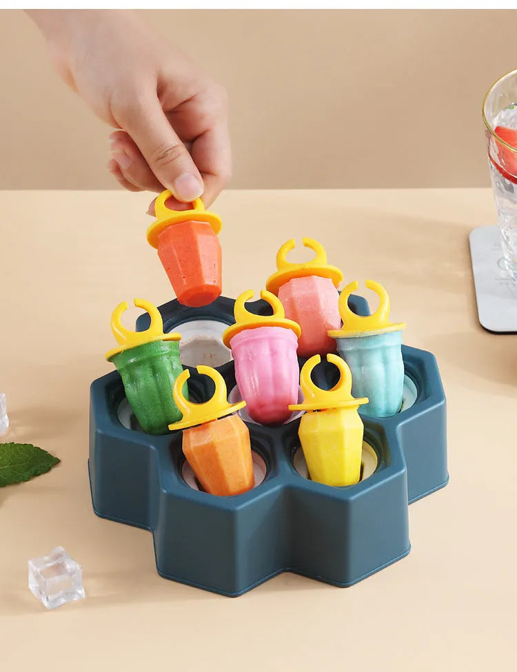 Soft plastic brown honeycomb shaped ice cream mould for homemade lollies.