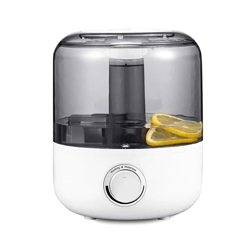 White ultrasonic humidifier with 3L water tank and aromatherapy function for bedroom use