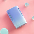 Jelly hanging neck and handheld USB rechargeable mini fan in mint peach colour