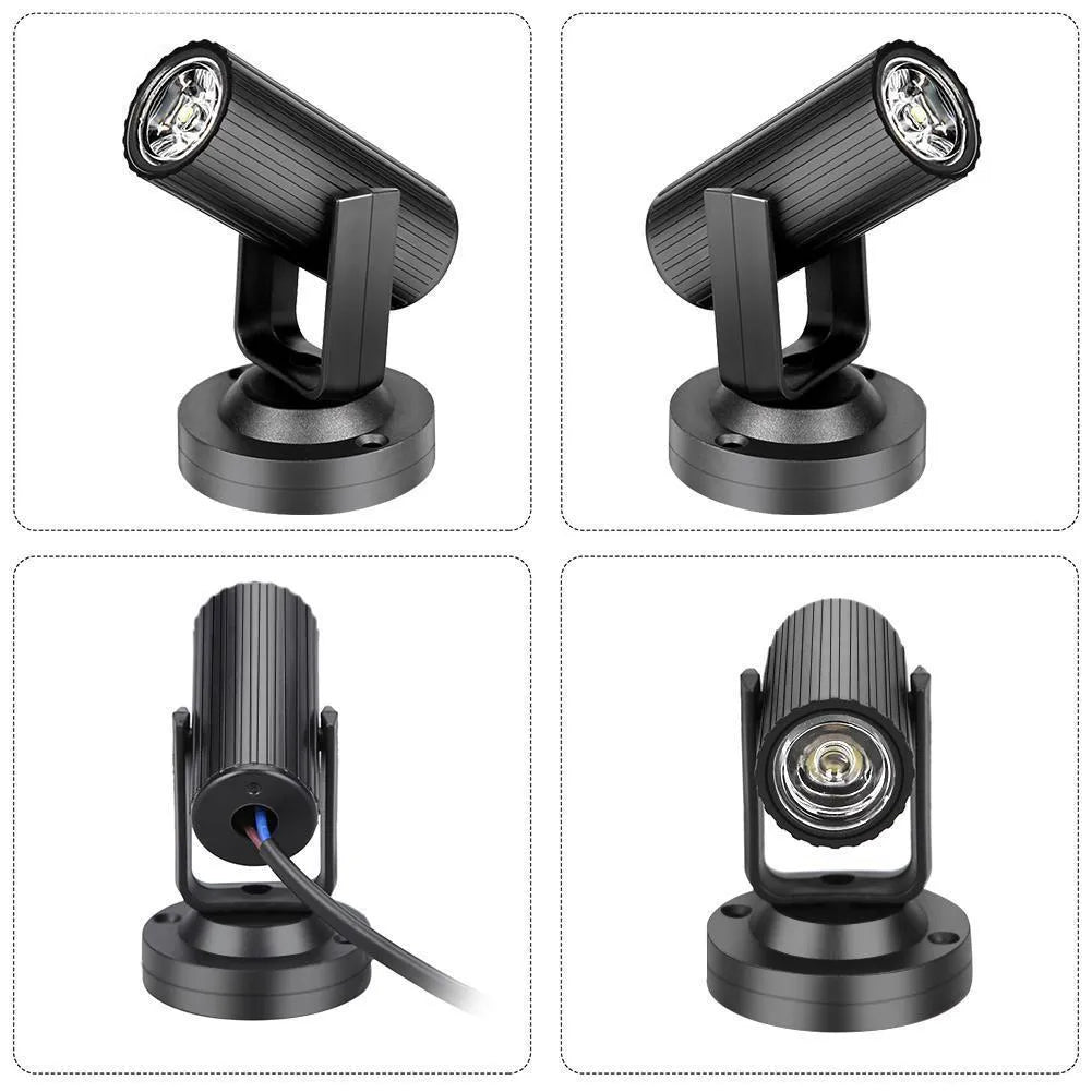 Black plastic 1W RGBW LED stage spotlight with single LED light source for professional beam lighting