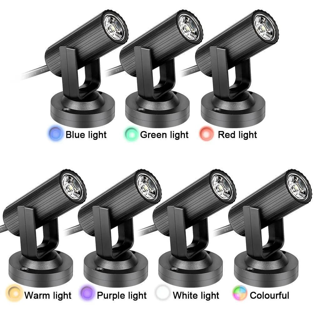 Black plastic 1W RGBW LED stage spotlight with single LED light source for professional beam lighting