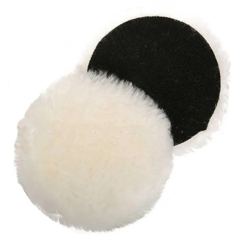 White wool car polishing discs buffer kit with multiple sizes for bodywork detailing