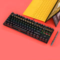 Carbon black wired 87-key mechanical keyboard with backlight, USB cable, and multimedia keys