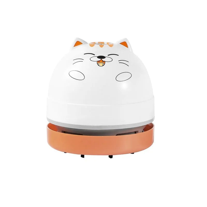 Wireless USB mini desktop vacuum cleaner with flat nozzle attachment for keyboard cleaning