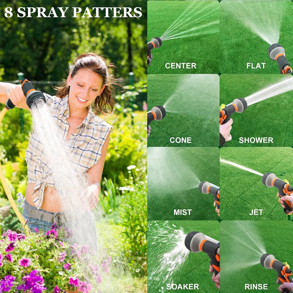 All metal garden spray gun in red colour with adjustable nozzle for garden watering and cleaning tasks