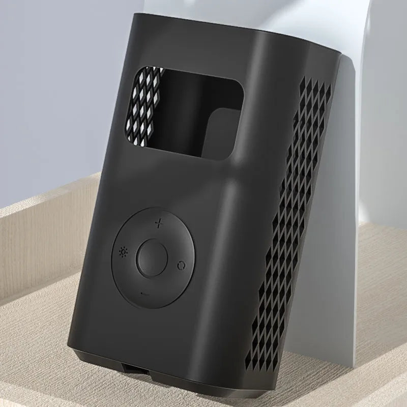 Black soft silicone protective cover for Xiaomi Mijia electric tyre inflator held in hand
