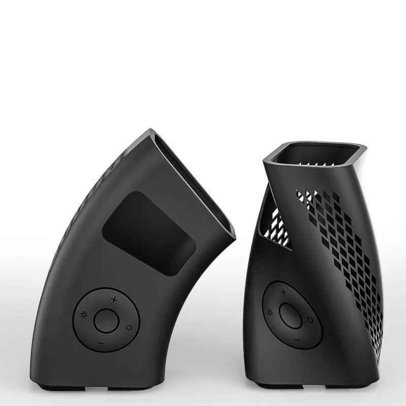 Black soft silicone protective cover for Xiaomi Mijia electric tyre inflator held in hand