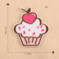 Rainbow cherry butterfly patch sticker with hot melt adhesive on a pink background