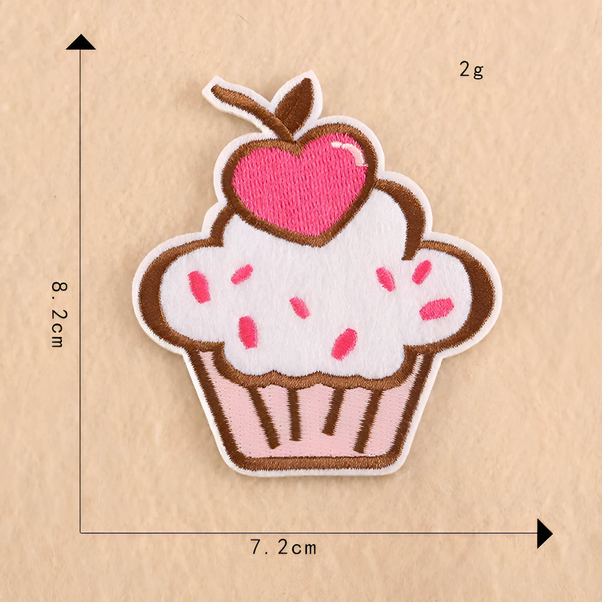 Rainbow cherry butterfly patch sticker with hot melt adhesive on a pink background