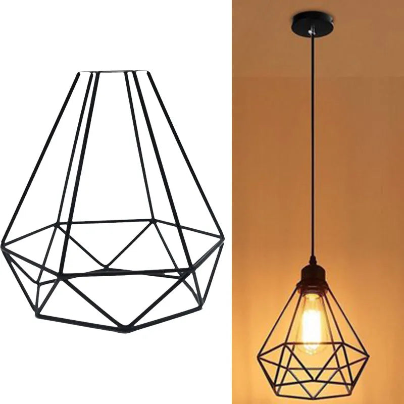 Black iron hanging chandelier with a modern simple design and adjustable retractable size for living room lighting.