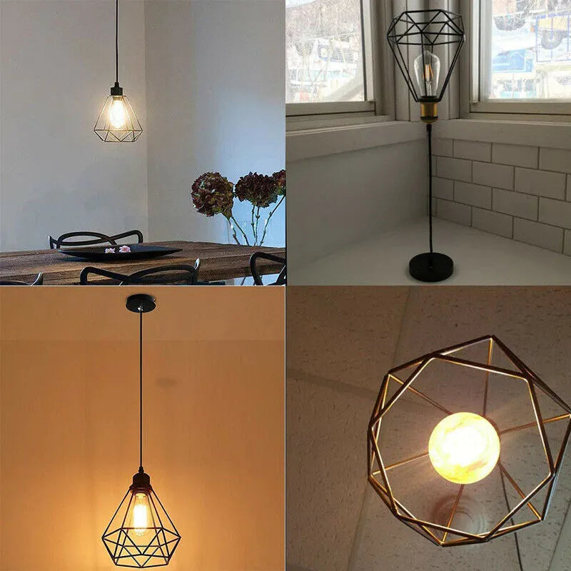 Black iron hanging chandelier with a modern simple design and adjustable retractable size for living room lighting.