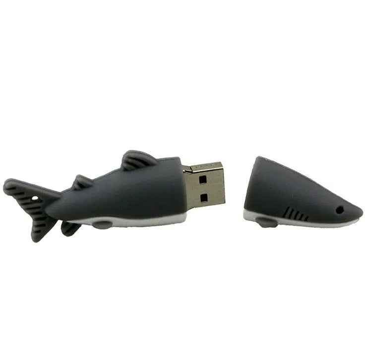 Cartoon shark USB flash drive creative simulation design in blue with PVC shell