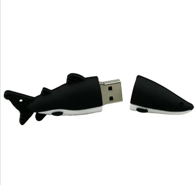 Cartoon shark USB flash drive creative simulation design in blue with PVC shell
