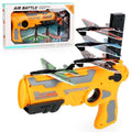 Dino Toys hand throwing spin glider launcher with blue foam airplanes and ABS plastic body