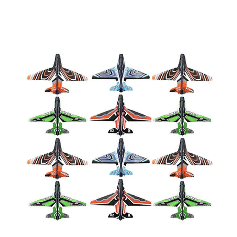 Dino Toys hand throwing spin glider launcher with blue foam airplanes and ABS plastic body