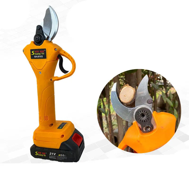 Double Silver electric branch shears with lithium batteries for fruit tree pruning