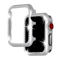 Aluminium alloy diamond protective case for Apple Watch in rose gold colour.