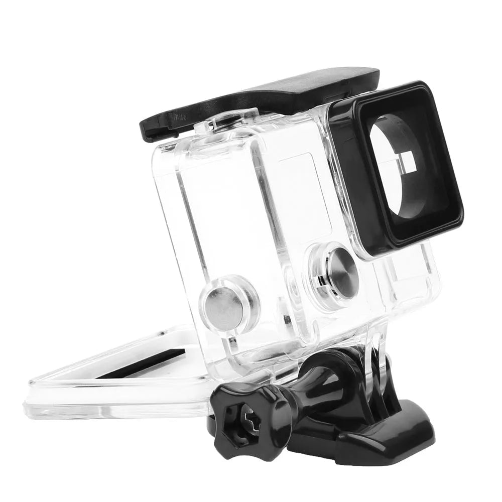Transparent black GoPro waterproof diving housing case for Hero 4 and Hero 3+ cameras
