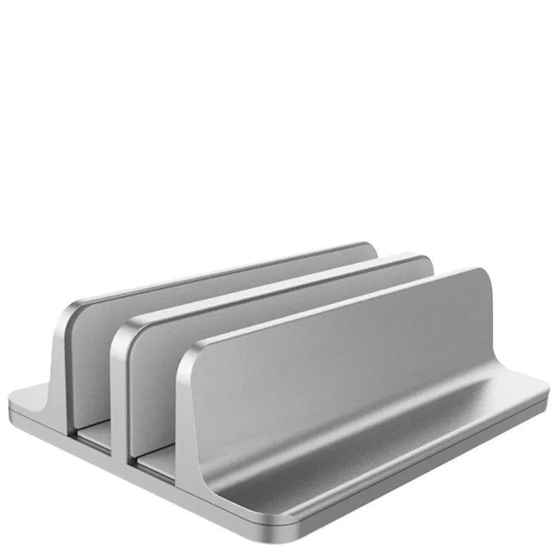 Aluminium alloy vertical notebook stand for Apple MacBook storage in silver colour