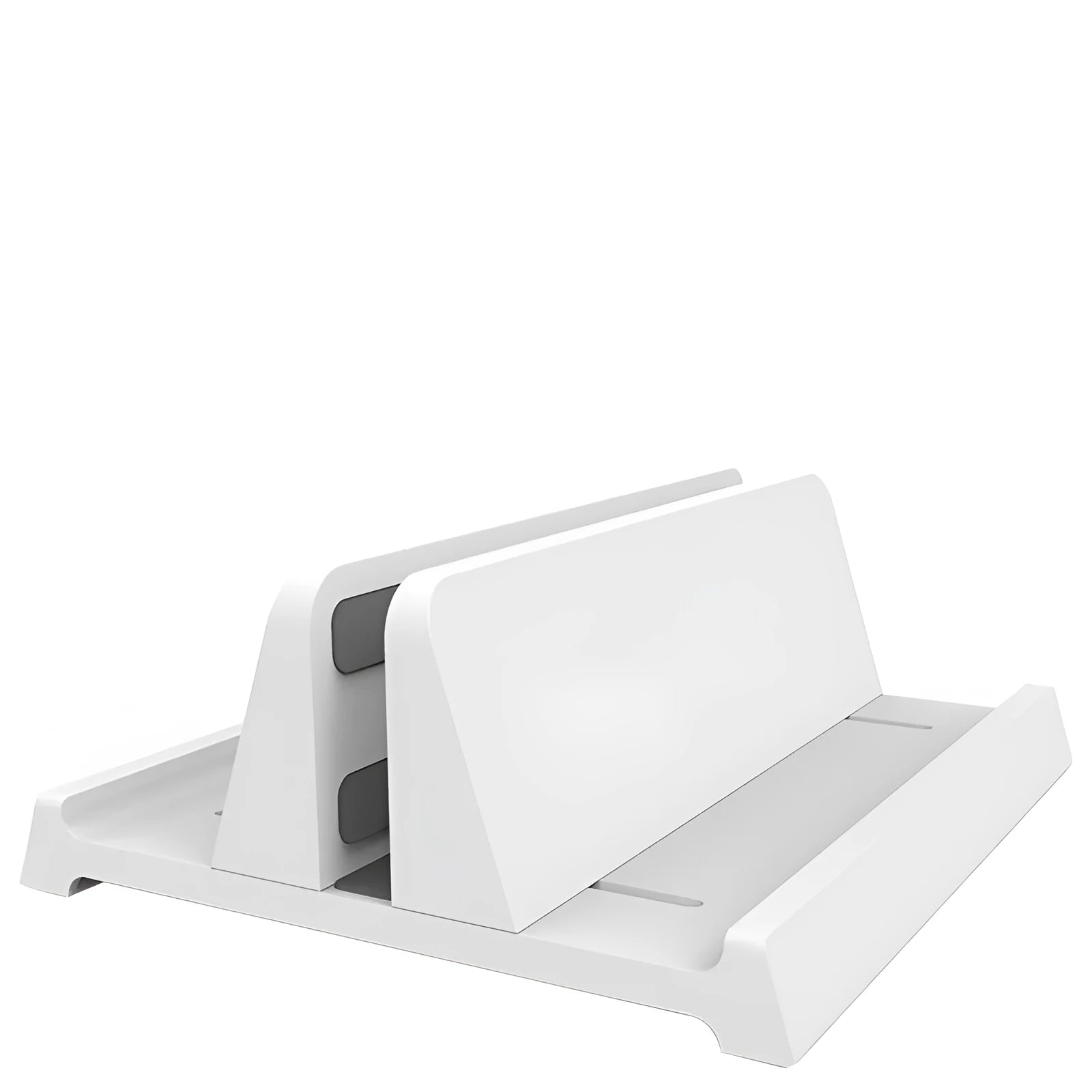 Aluminium alloy vertical notebook stand for Apple MacBook storage in silver colour