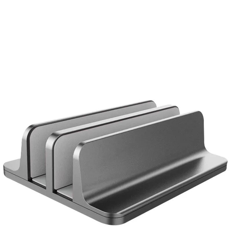 Aluminium alloy vertical notebook stand for Apple MacBook storage in silver colour