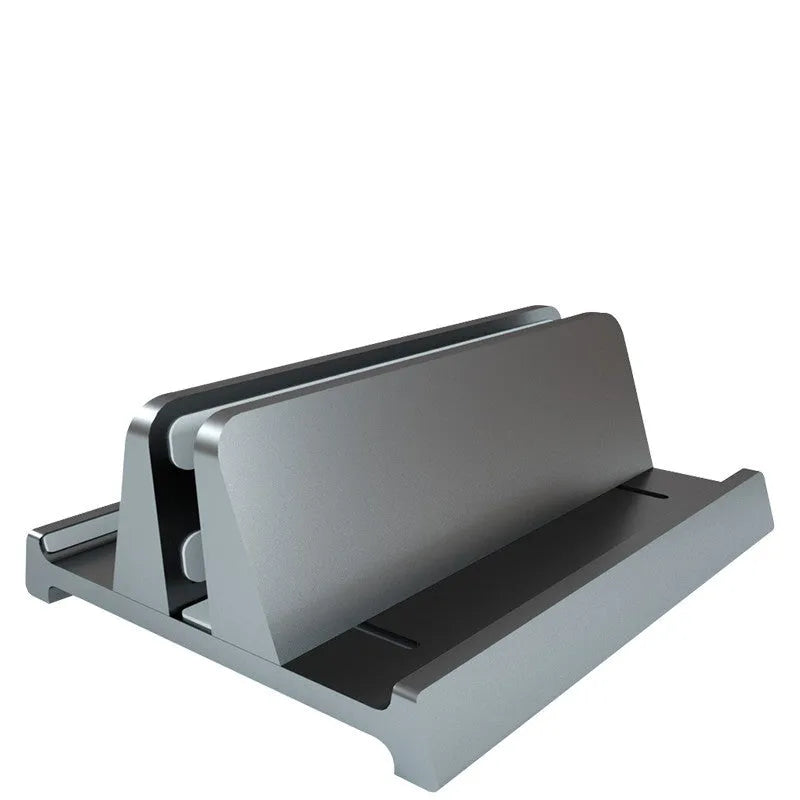 Aluminium alloy vertical notebook stand for Apple MacBook storage in silver colour