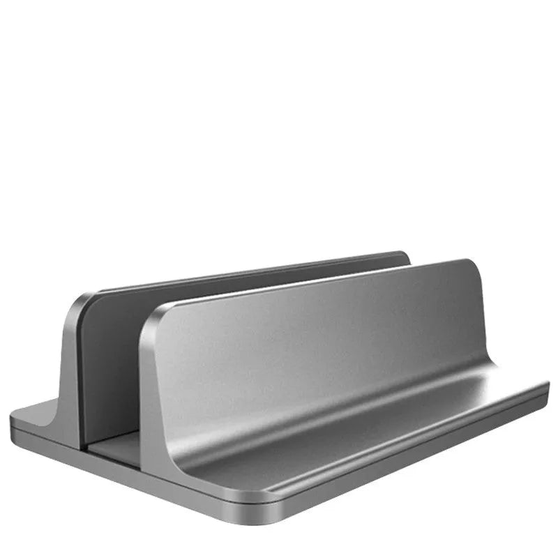 Aluminium alloy vertical notebook stand for Apple MacBook storage in silver colour