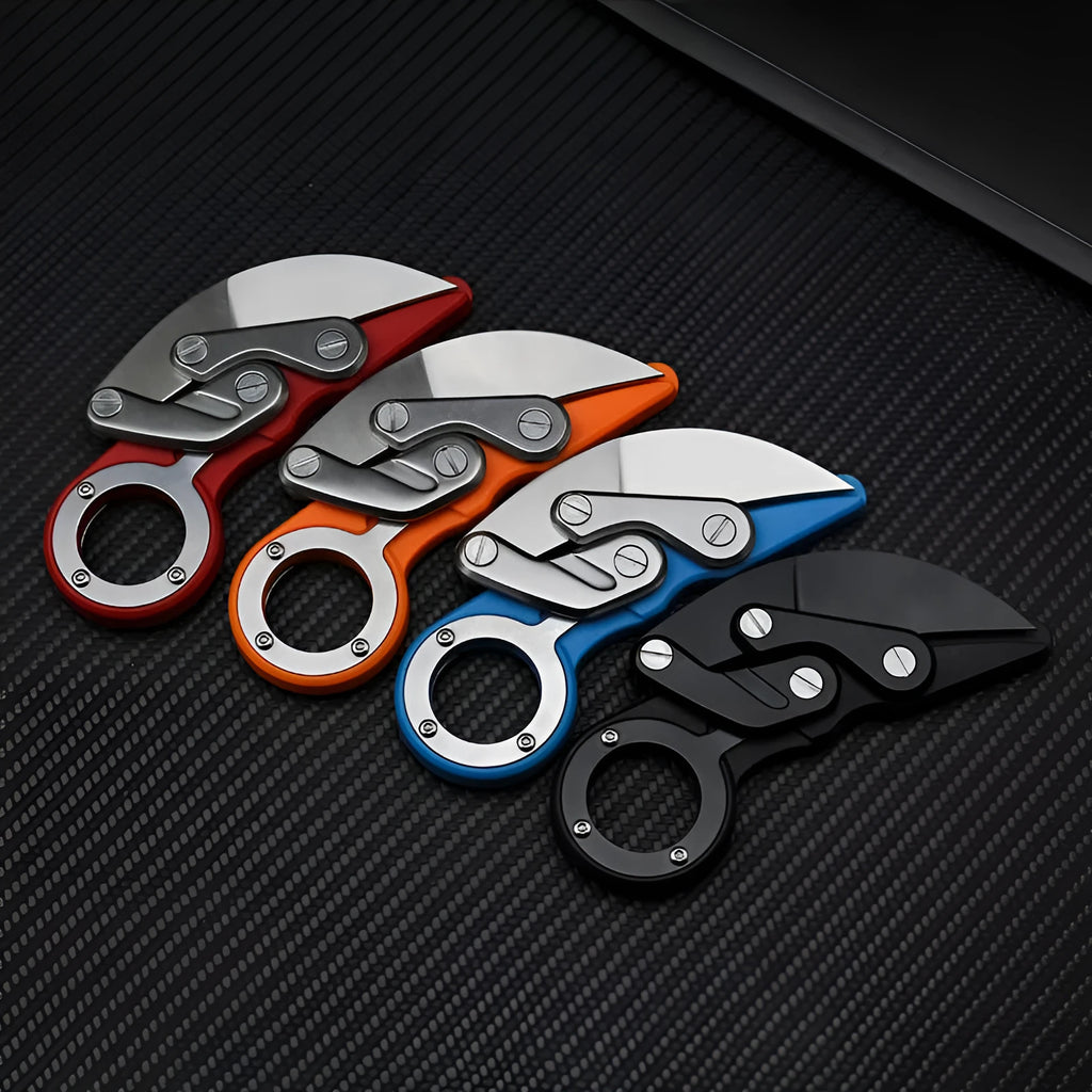 Mechanical claw knife 156mm high hardness straight blade in black colour for outdoor camping