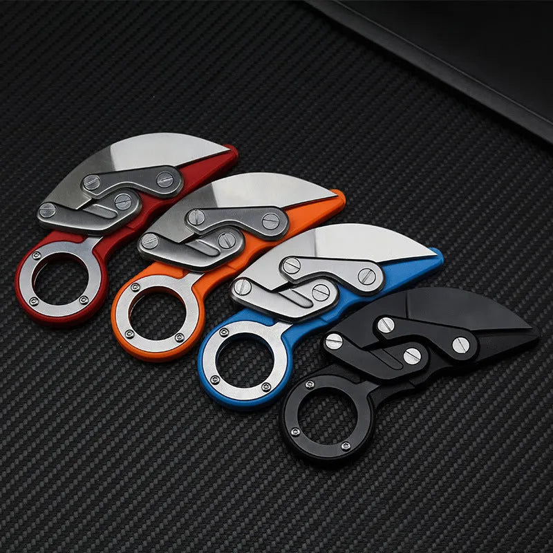Mechanical claw knife 156mm high hardness straight blade in black colour for outdoor camping