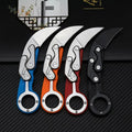 Mechanical claw knife 156mm high hardness straight blade in black colour for outdoor camping