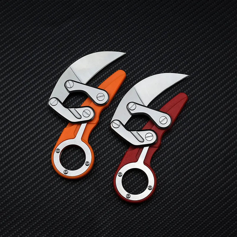 Mechanical claw knife 156mm high hardness straight blade in black colour for outdoor camping