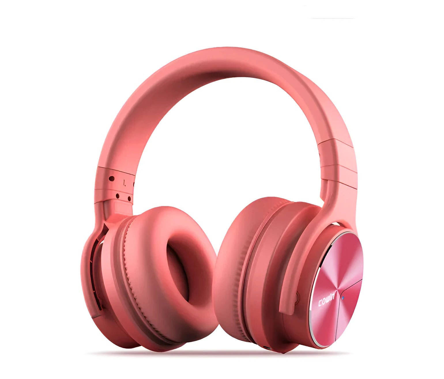 Kayo Cowin E7-Pro foldable over-ear Bluetooth headphones in red, showing headband and ear cups.