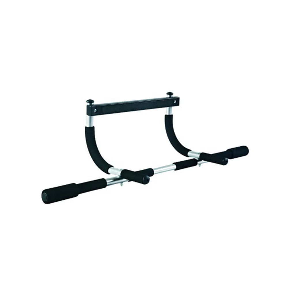 Black steel pipe wall-mounted pull-up bar for indoor fitness training