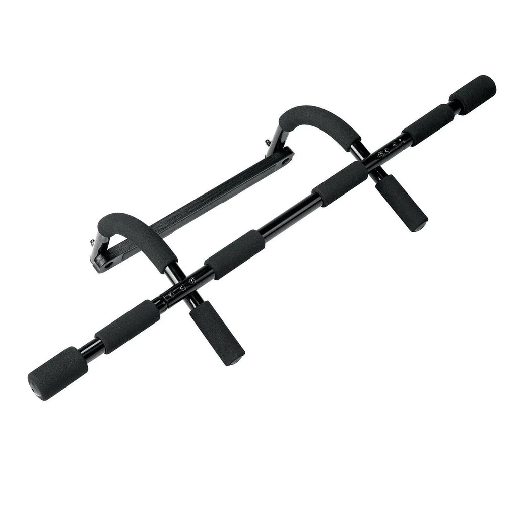 Black steel pipe wall-mounted pull-up bar for indoor fitness training