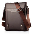 Black PU leather men's casual shoulder bag with a zipper and single strap, showing square shape.