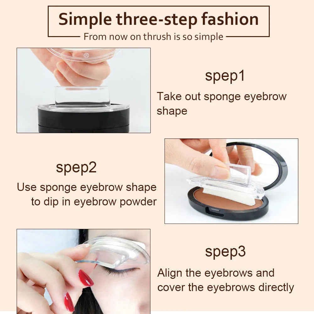 ALVER eyebrow powder seal in coffee colour with arched and willow eyebrow style options