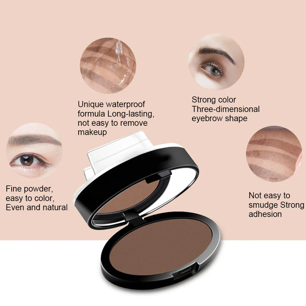 ALVER eyebrow powder seal in coffee colour with arched and willow eyebrow style options