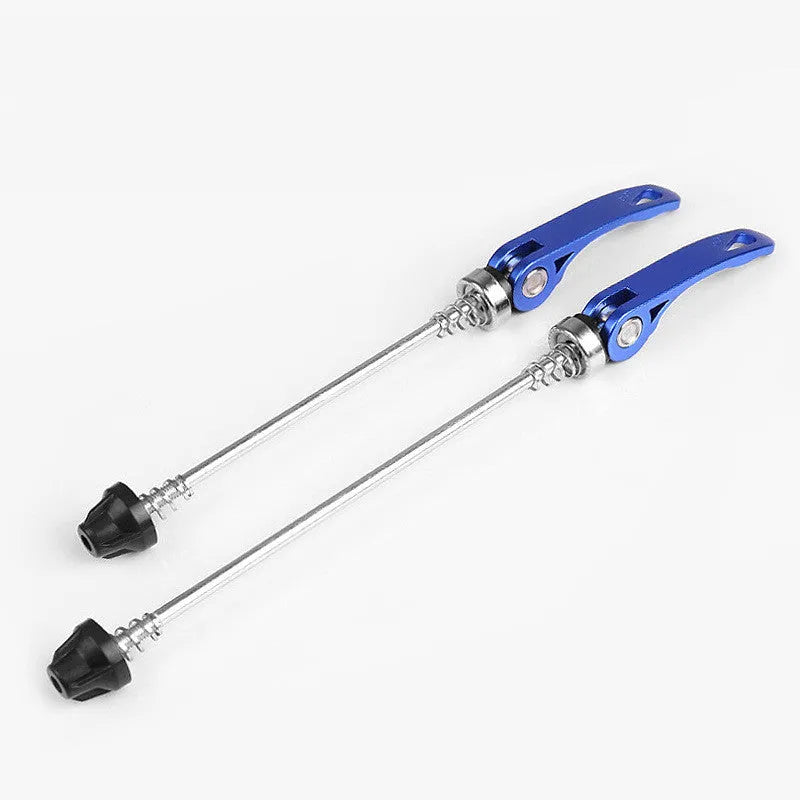 Bicycle quick release axle hub with aluminium handle in multiple colour options