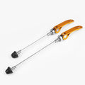 Bicycle quick release axle hub with aluminium handle in multiple colour options