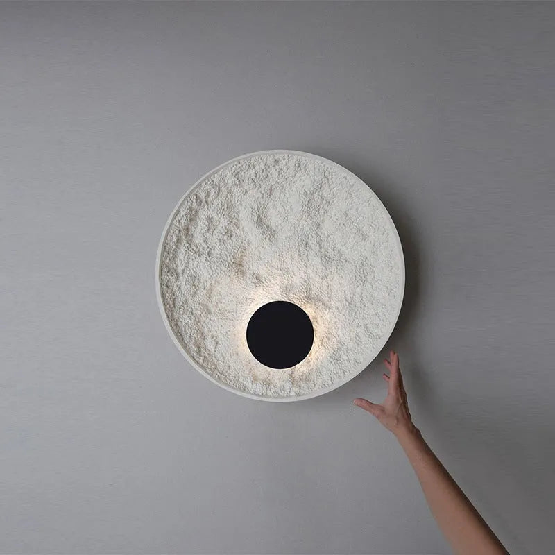 White modern iron wall lamp in 300mm or 500mm size for bedroom.