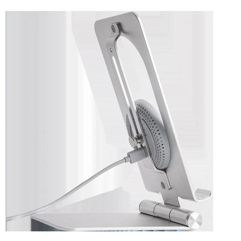 Nillkin wireless charging receiver with foldable stand showing smartphone charging position