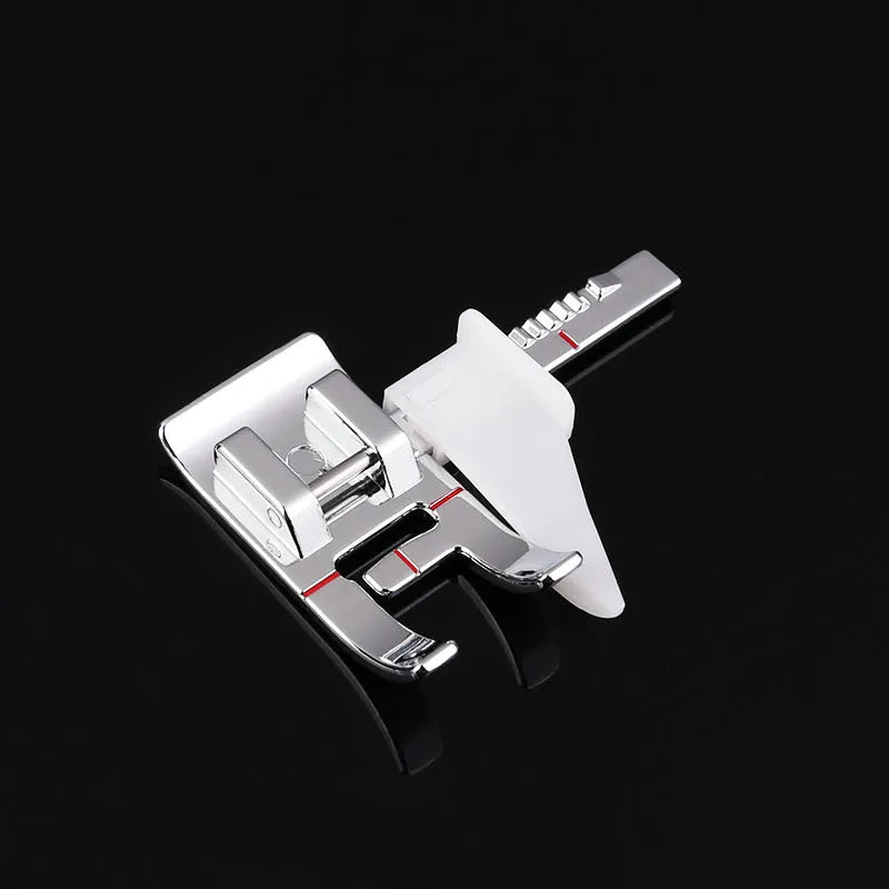 Regular fixed gauge presser foot for low shank household sewing machine with red line alignment guide