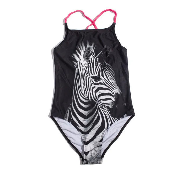 Children's polypropylene swim briefs in colour option A, side view on white background