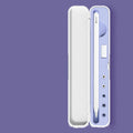 Hard plastic storage case for Apple Pencil with slot for tip adapter, shown in purple colour.