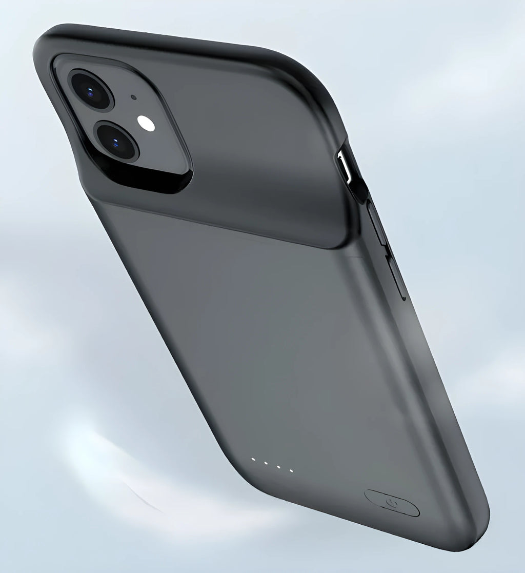 Black ultra-thin TPU soft case wireless back clip battery for iPhone 12 with multi-USB ports