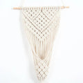 White rectangular woven cotton flower basket wall decoration with grid pattern